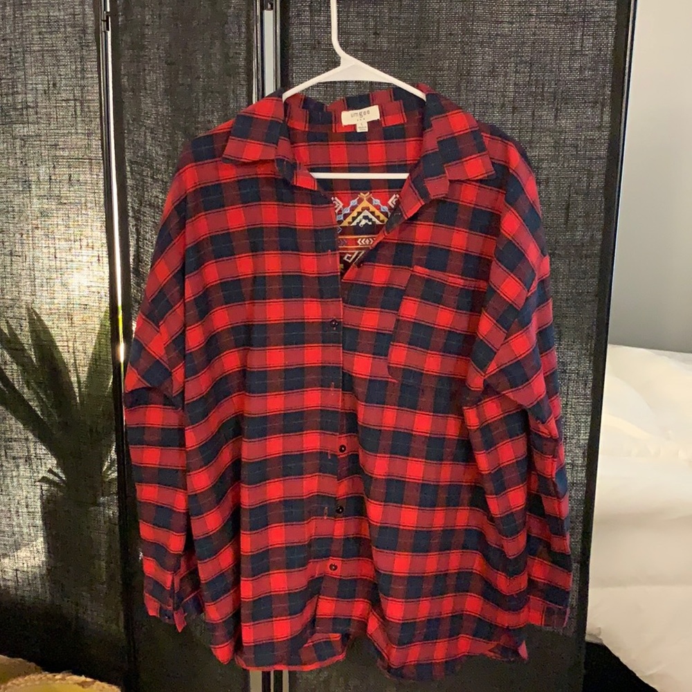 Flannel Shirt with Unique Stitching